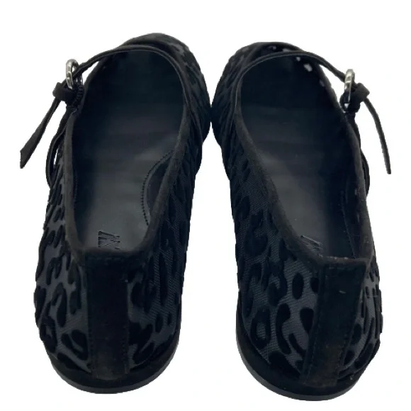 J. Crew Factory Black Leopard mesh Mary Jane flats - Picture 4 of 13